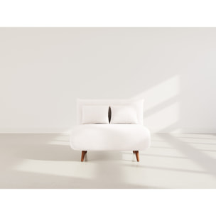 Lumi - Banquette convertible clic-clac 1 place en velours côtelé - Beige