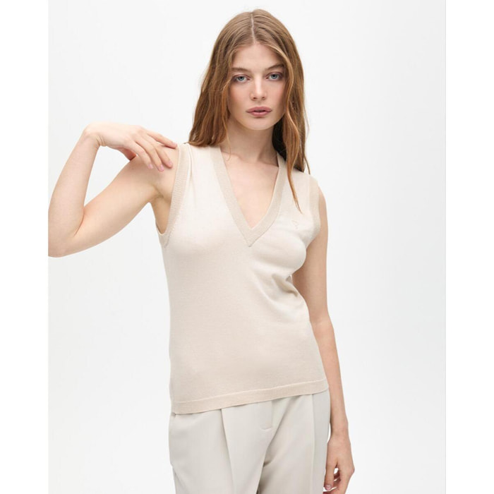 Top basic dettaglio contrasto lurex