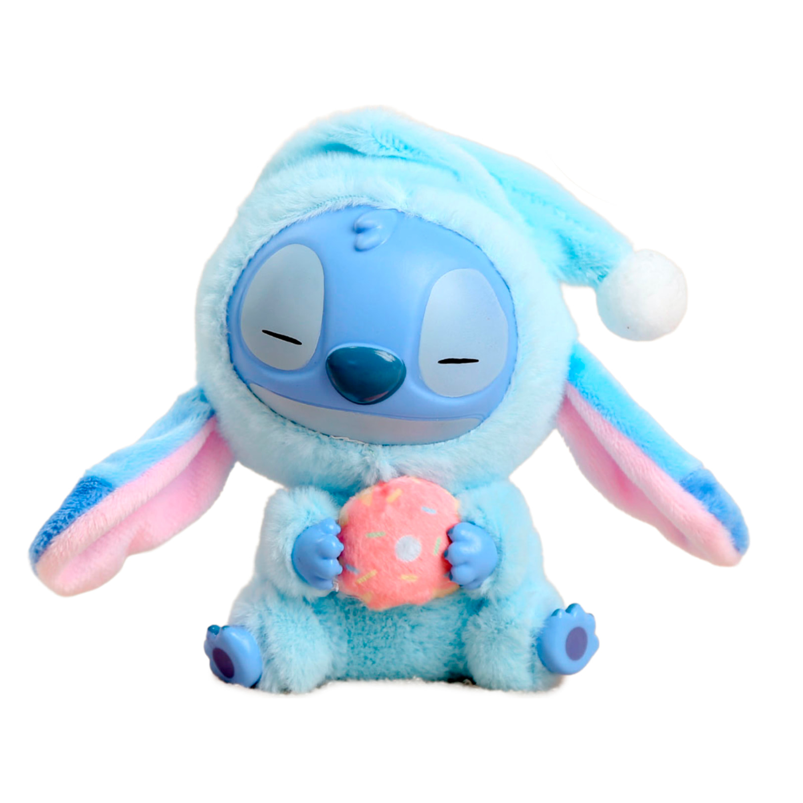 Peluche extrasuave y mullido con colgante. Diseño de monstruito en pijama. 15 cm.