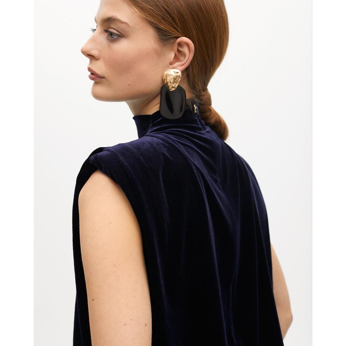 Top in Velluto Senza Maniche con Spalline