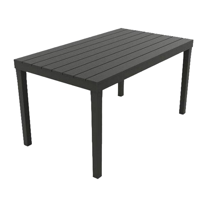 Tavolo da esterno Vasto, Tavolo rettangolare da pranzo, Tavolo da giardino indoor e outdoor multiuso, 100% Made in Italy, Cm 138x78h72, Antracite