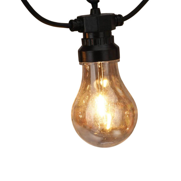 guirnalda con 20 luces led en blanco cálido y cable conductor