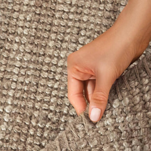 Tapis rond, forme ronde, motif uni, tissé à la main, sum