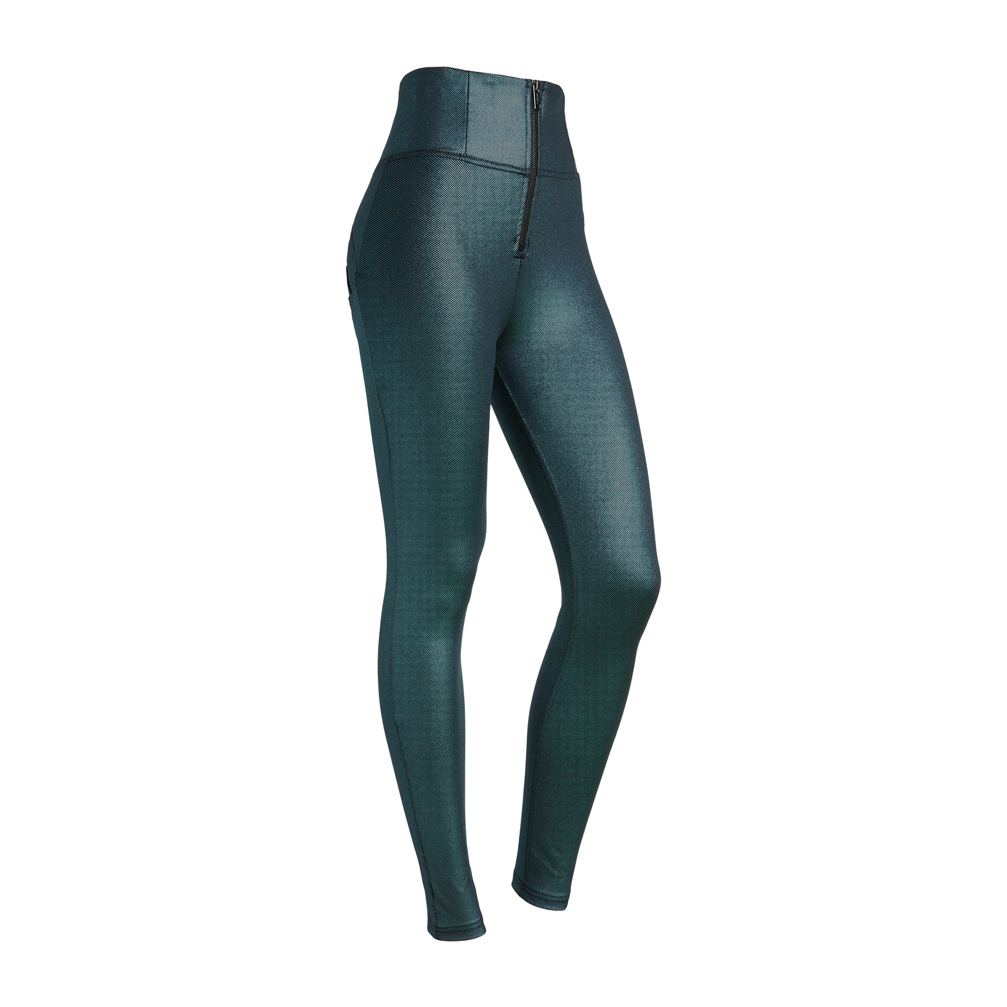 Pantaloni push up WR.UP® vita altissima effetto metallizzato