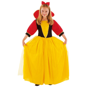 Abito Biancaneve Costume Carnevale Rosso Giallo Nero Bambina