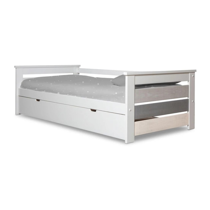 Cama doble juvenil Ocean Blanco - Vintage Colors