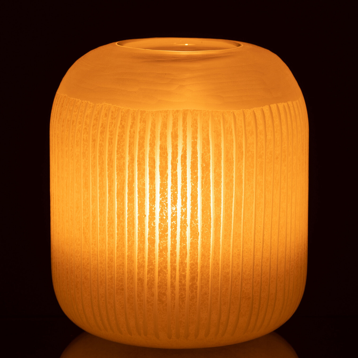 J-Line vase Lignés - verre - jaune clair - medium - 24 cm de hauteur