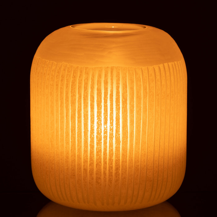 J-Line vase Lignés - verre - jaune clair - medium - 24 cm de hauteur