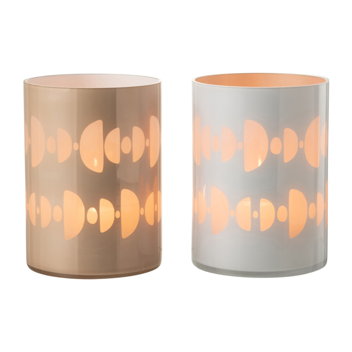 J-Line photophore Demi Lune - verre - mix - large - 2 pcs