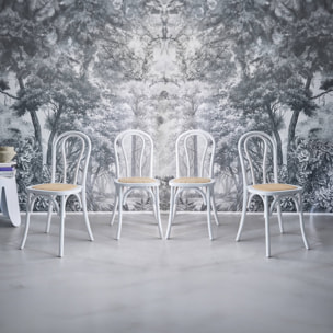 Chaise vintage bois et rotin (lot de 4) BASTILLE