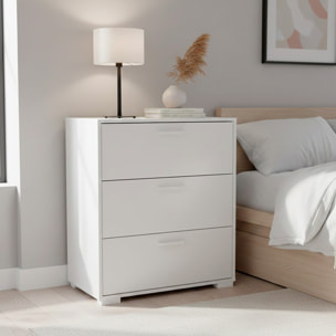Cassettiera a 3 Cassetti Comò Comodino Mobile Contenitore Salvaspazio Design Moderno Camera da Letto Ingresso Soggiorno 70.2x39.8x82.7 Cm Bianco