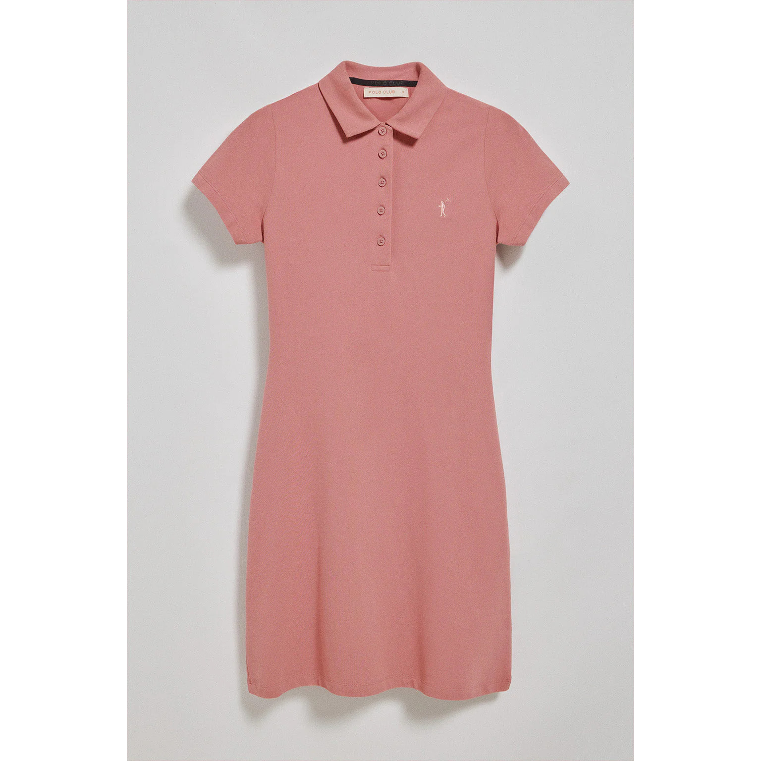 Vestido polero rosa empolvado con logo Rigby Go