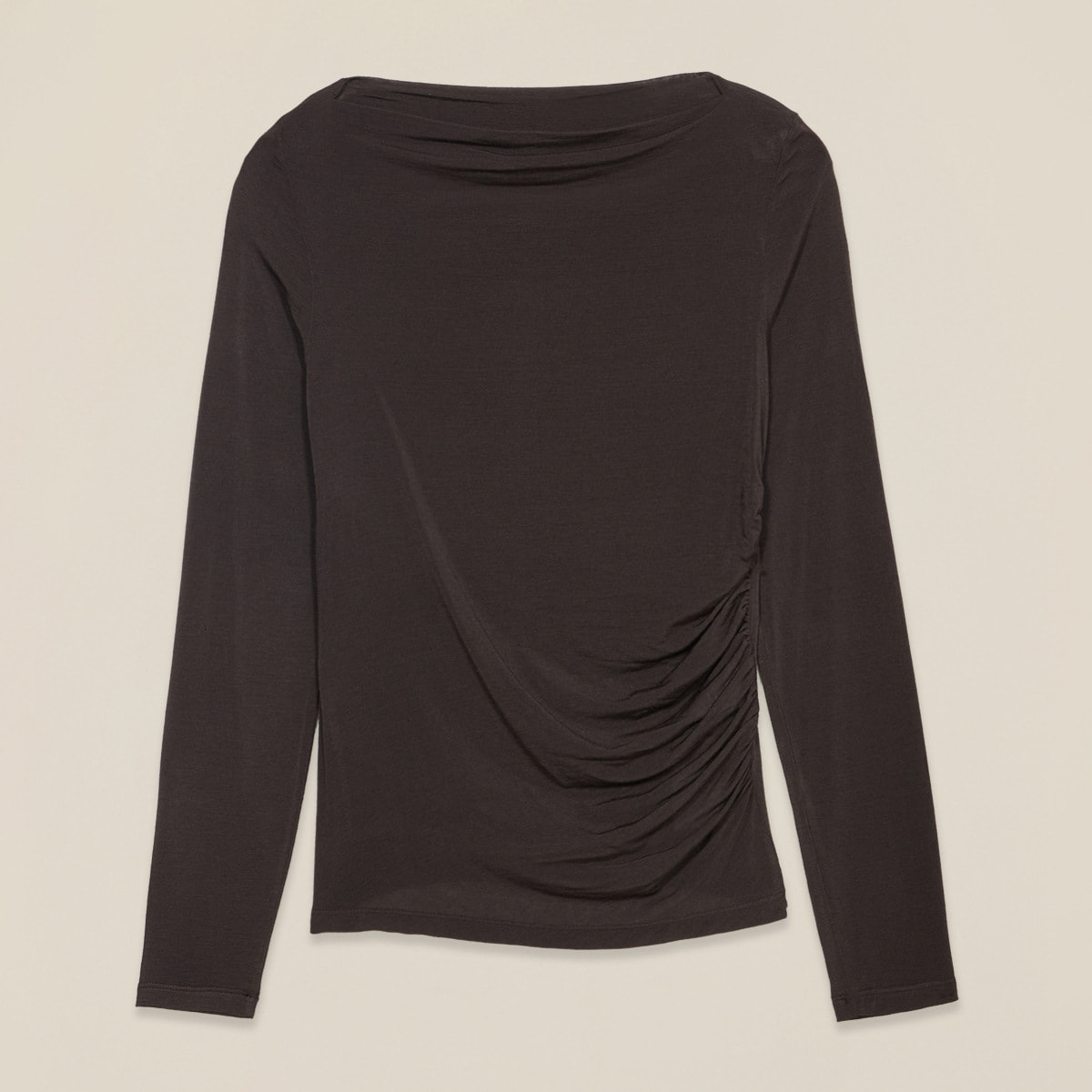 Oltre - T-shirt misto cashmere con drappeggio - Marrone