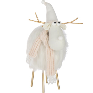 J-Line figurine Renne - polyrésine - blanc/beige - large