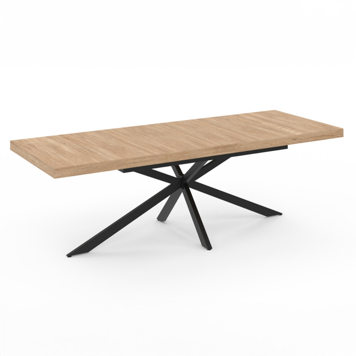 Table à manger extensible Spider avec rangement intégré - Bois - Noir