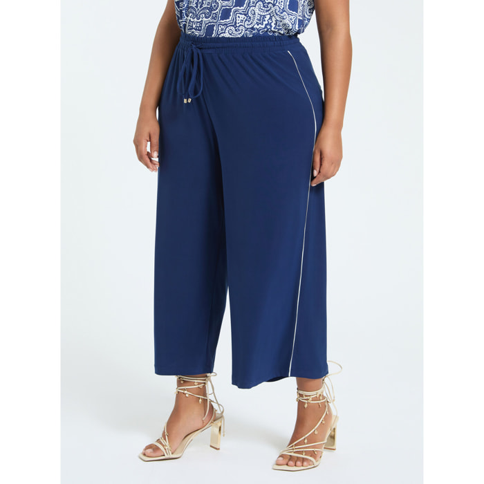 Fiorella Rubino - Pantaloni cropped in jersey - Blu