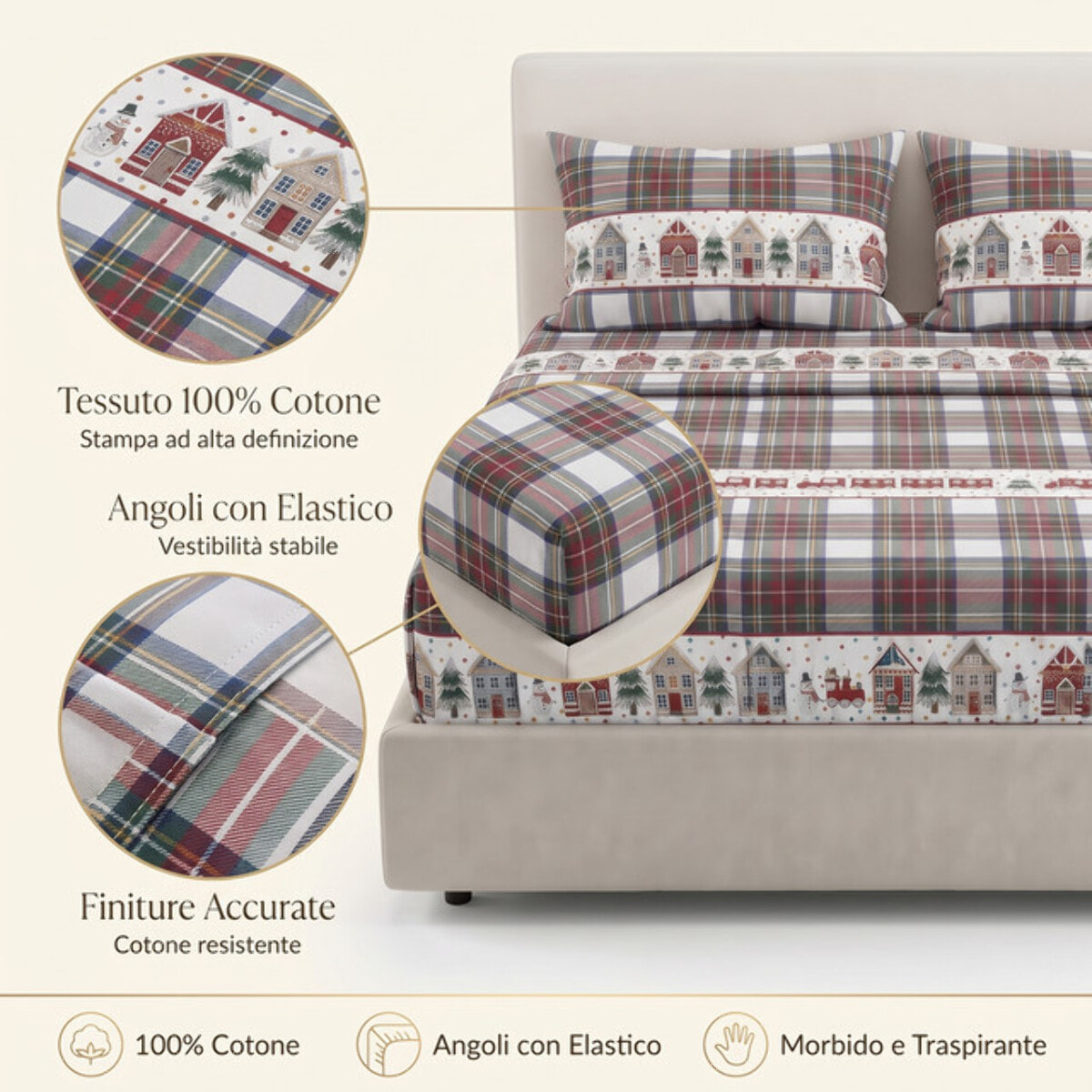 Completo lenzuola in cotone - CASETTE