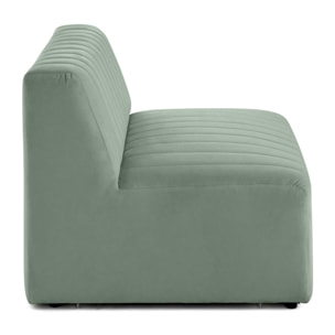 Nova - module d'assise sans accoudoirs - en velours - Bleu