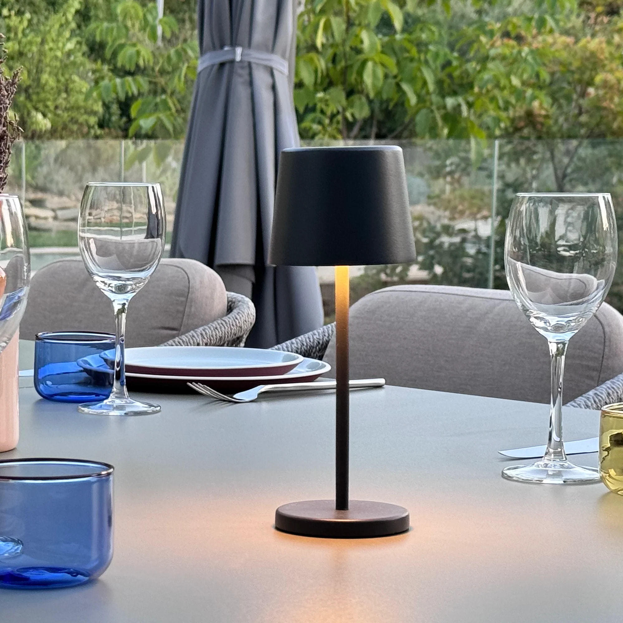 Lampe de table sans fil MINI KELLY Gris H22cm