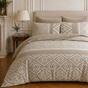 Parure housse de couette 100% coton motif géométrique - BOHO