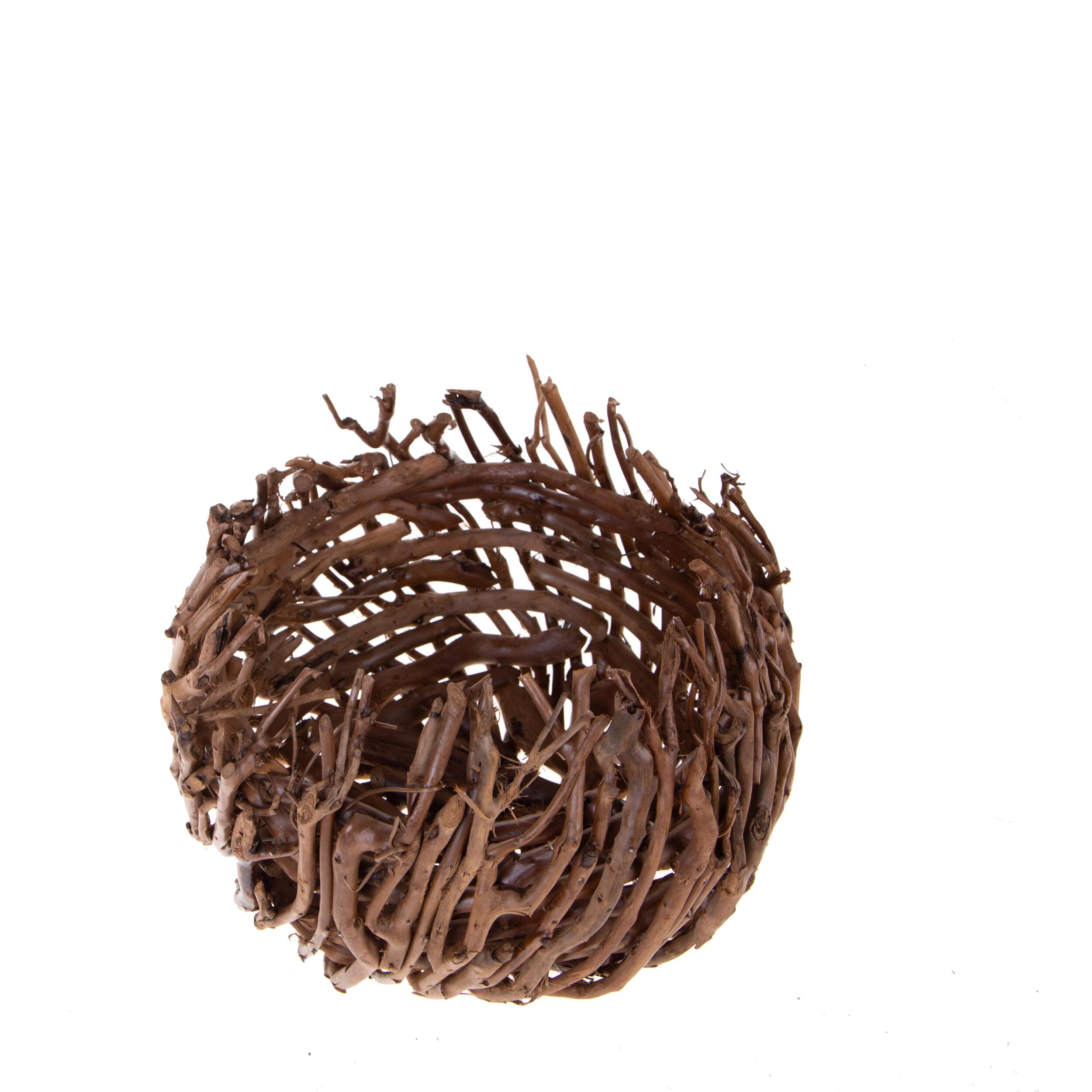 Cachepot con stecchi naturali - Pezzi 1 - Marrone - 23XH15X23cm - Bianchi Dino