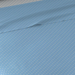 Set di lenzuola in cotone 100% verso reversibile blu indigo