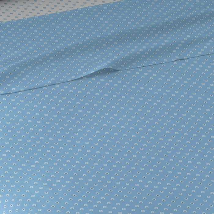 Set di lenzuola in cotone 100% verso reversibile blu indigo
