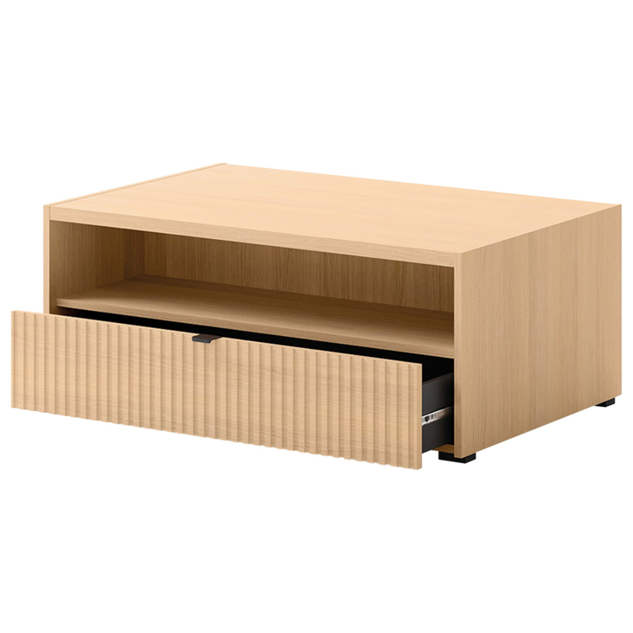 Judy - table basse 100 cm - effet bois - 1 tiroir et 1 niche - Bois