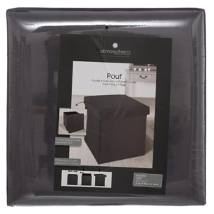 Pouf pliant "Tess" velours gris