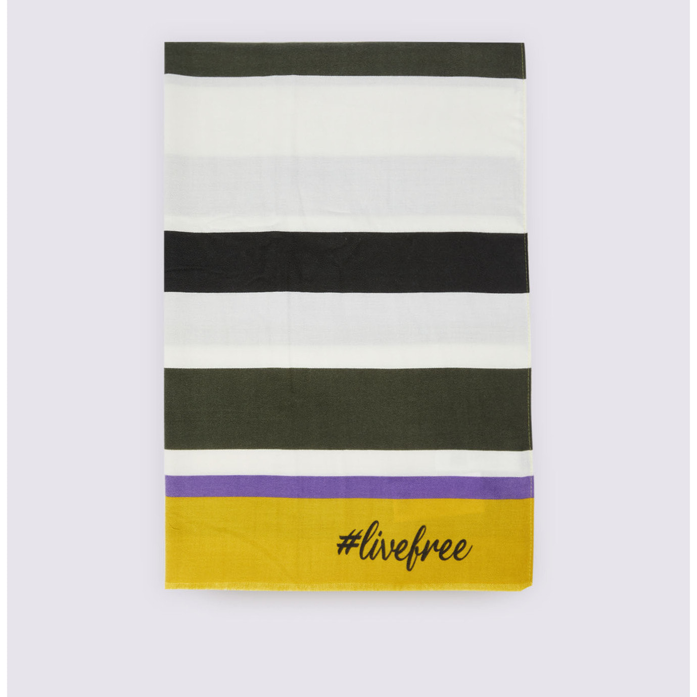 Fiorella Rubino - Sciarpa a righe con logo #livefree - Giallo