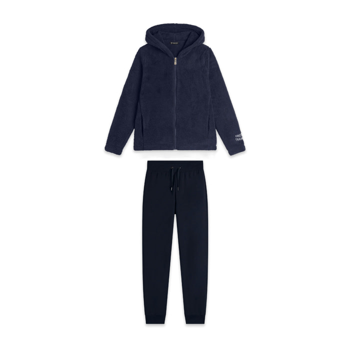 Tuta donna con zip, collo alto e dettagli floreali