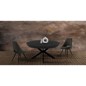 Tomasucci Table ronde extensible STOR en bois noir