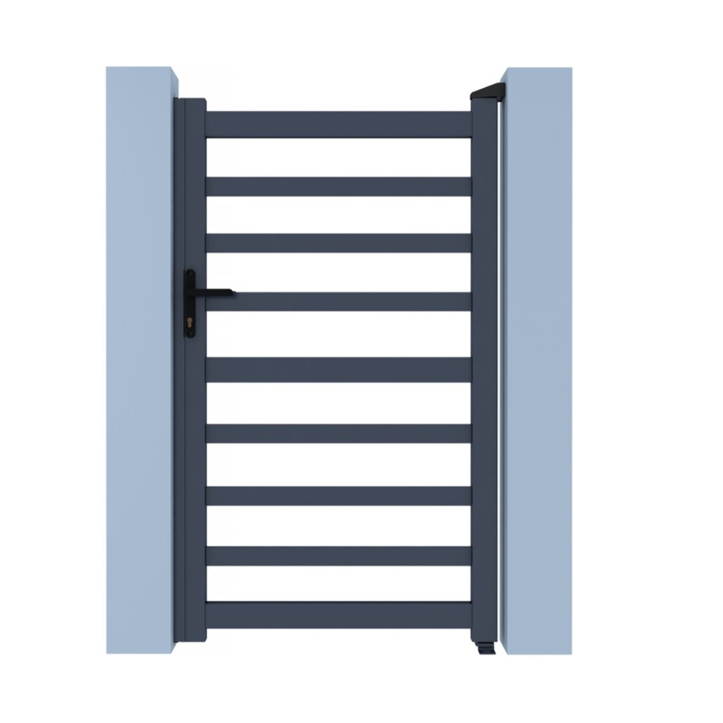 Portillon aluminium ajouré "Marius" - 100 x 120 cm  - Gris