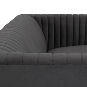 Canapé 2 places en velours gris - Gatsby