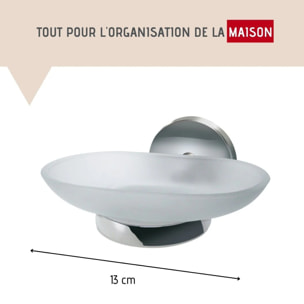 Porte savon salle de bain en verre et chromé Fackelmann Vision