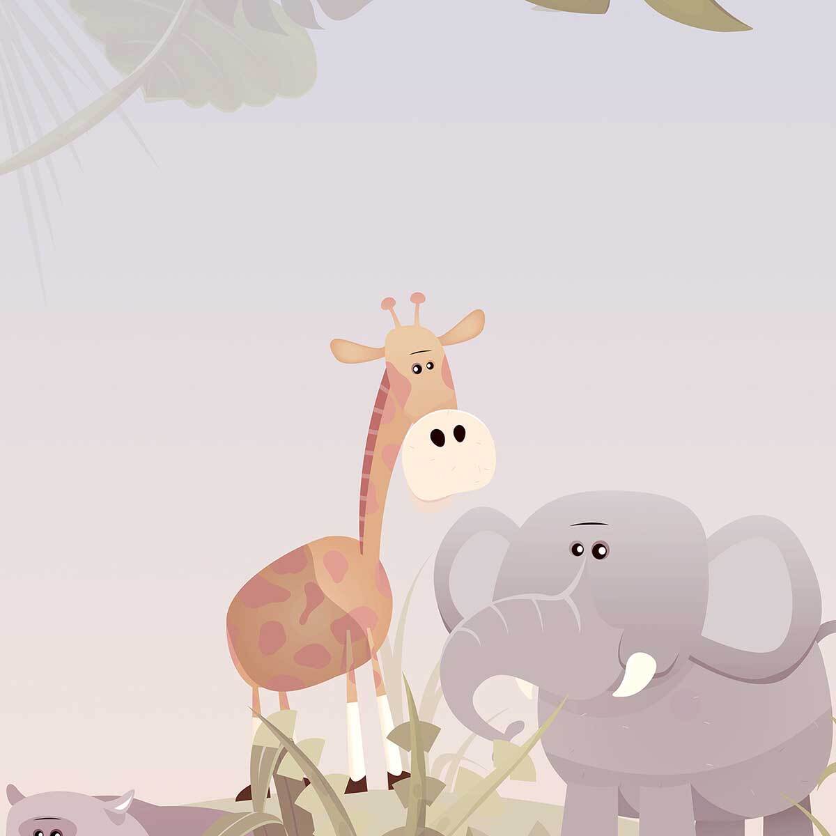 Affiche encadrée jungle animaux enfants Affiche + cadre en métal - Noir