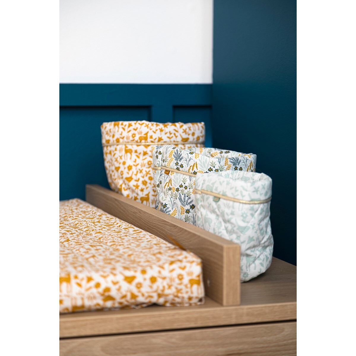 Lot de 3 panières en coton blanc