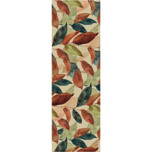 Passatoia tappeto cucina bagno ingresso multiuso, disegno foglie