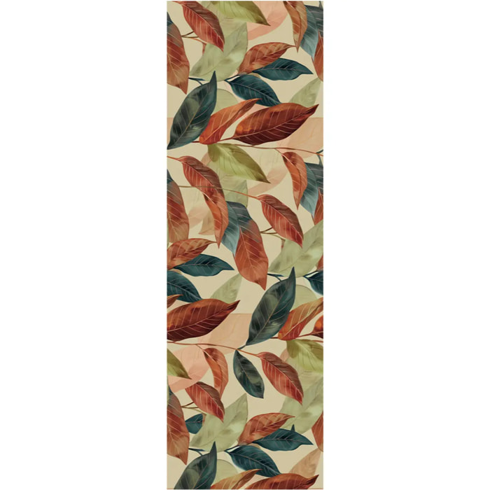 Passatoia tappeto cucina bagno ingresso multiuso, disegno foglie