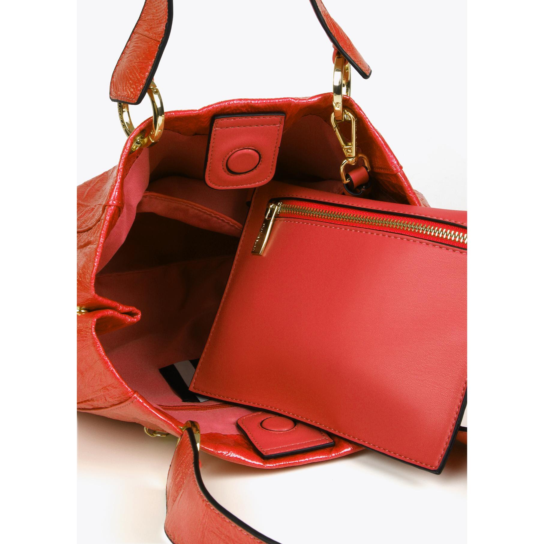 Borsa a tracolla effetto pelle texture