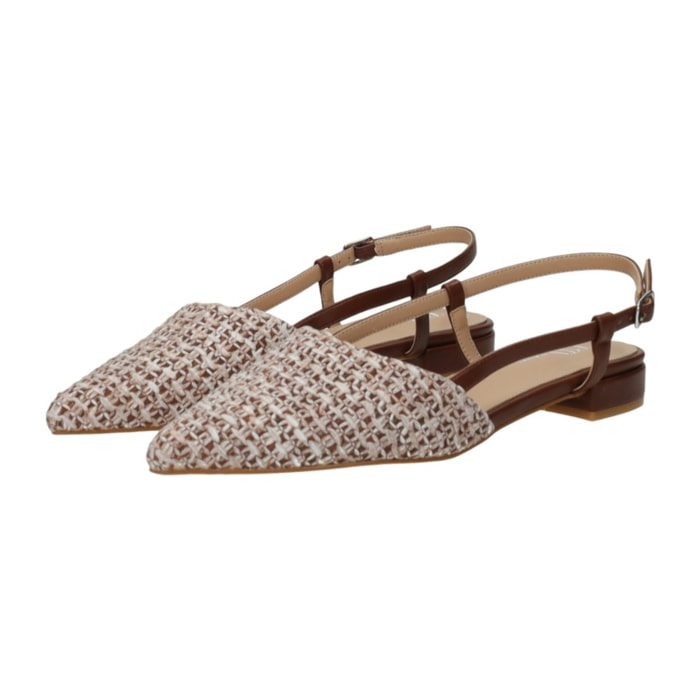 Décolleté sling back Donna Tata Italia Marrone