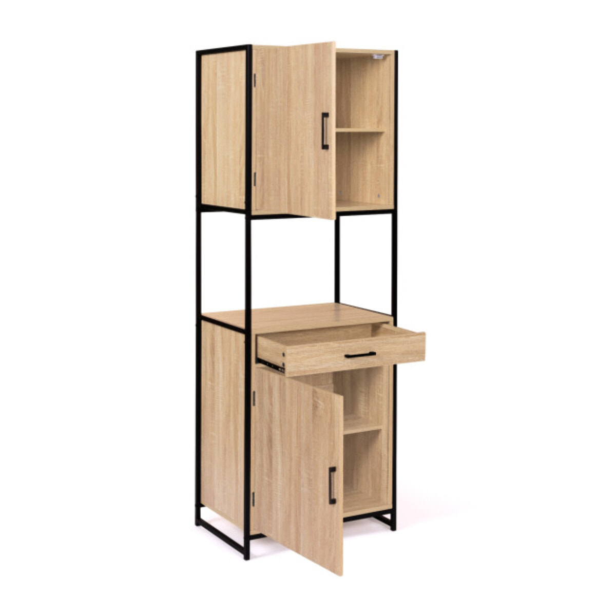 Vaisselier industriel Memphis - Bois / Noir