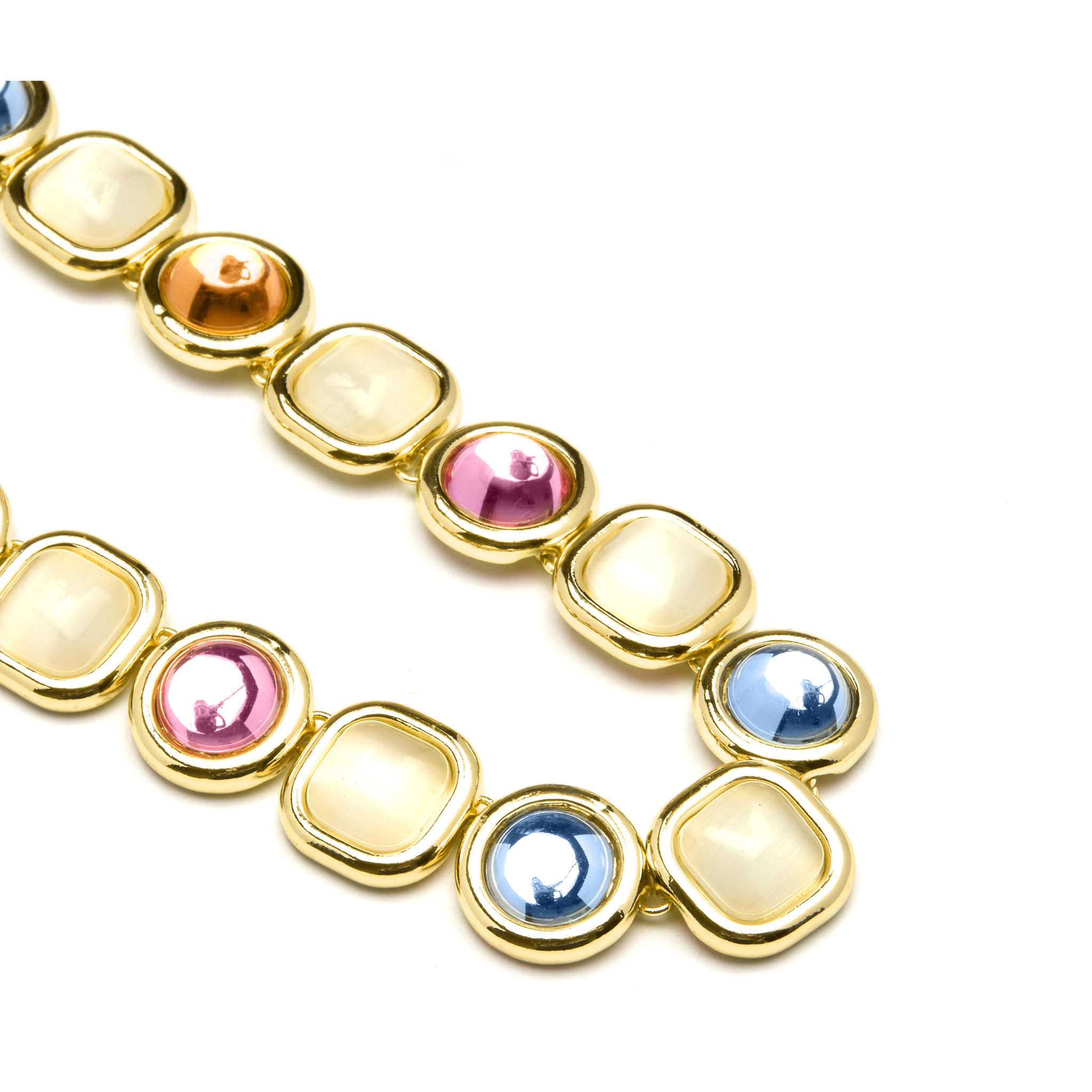 Collar de Cristal Multicolor acabado en oro amarillo de 18K
