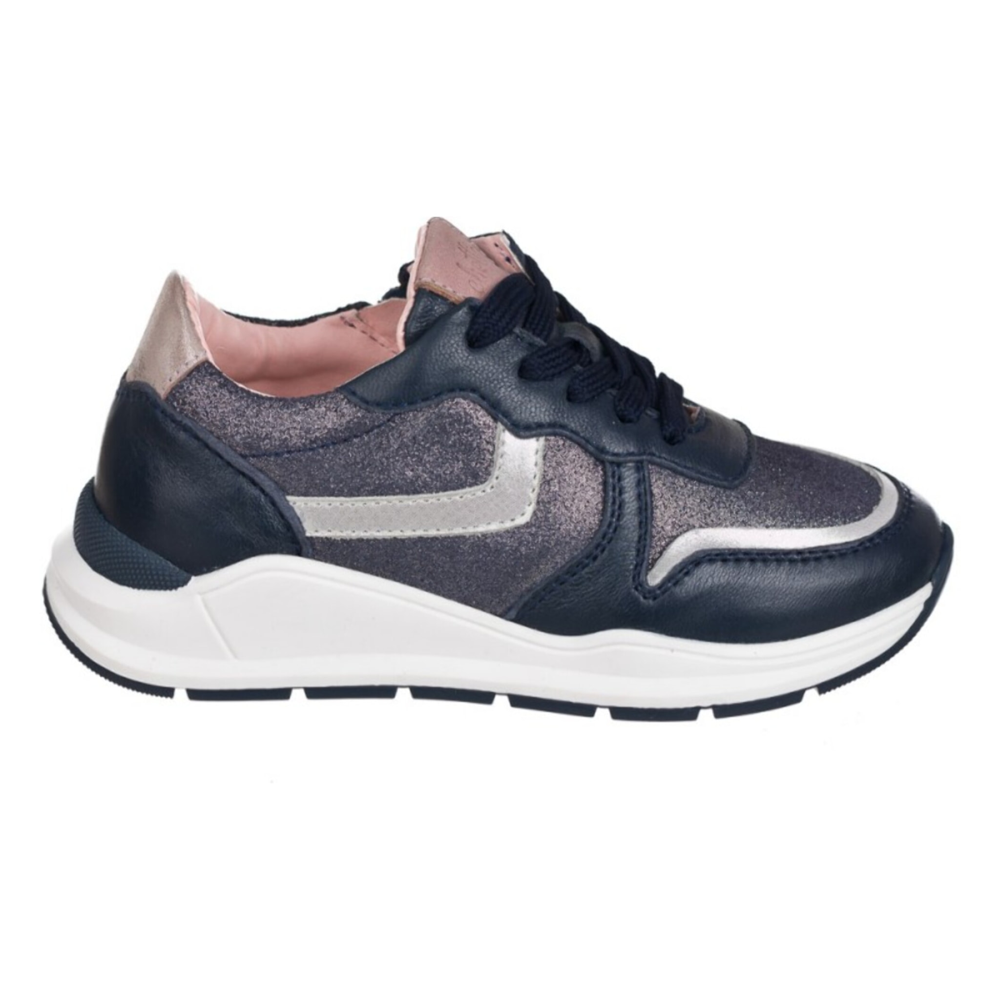 Sneaker de piel con cremallera lateral