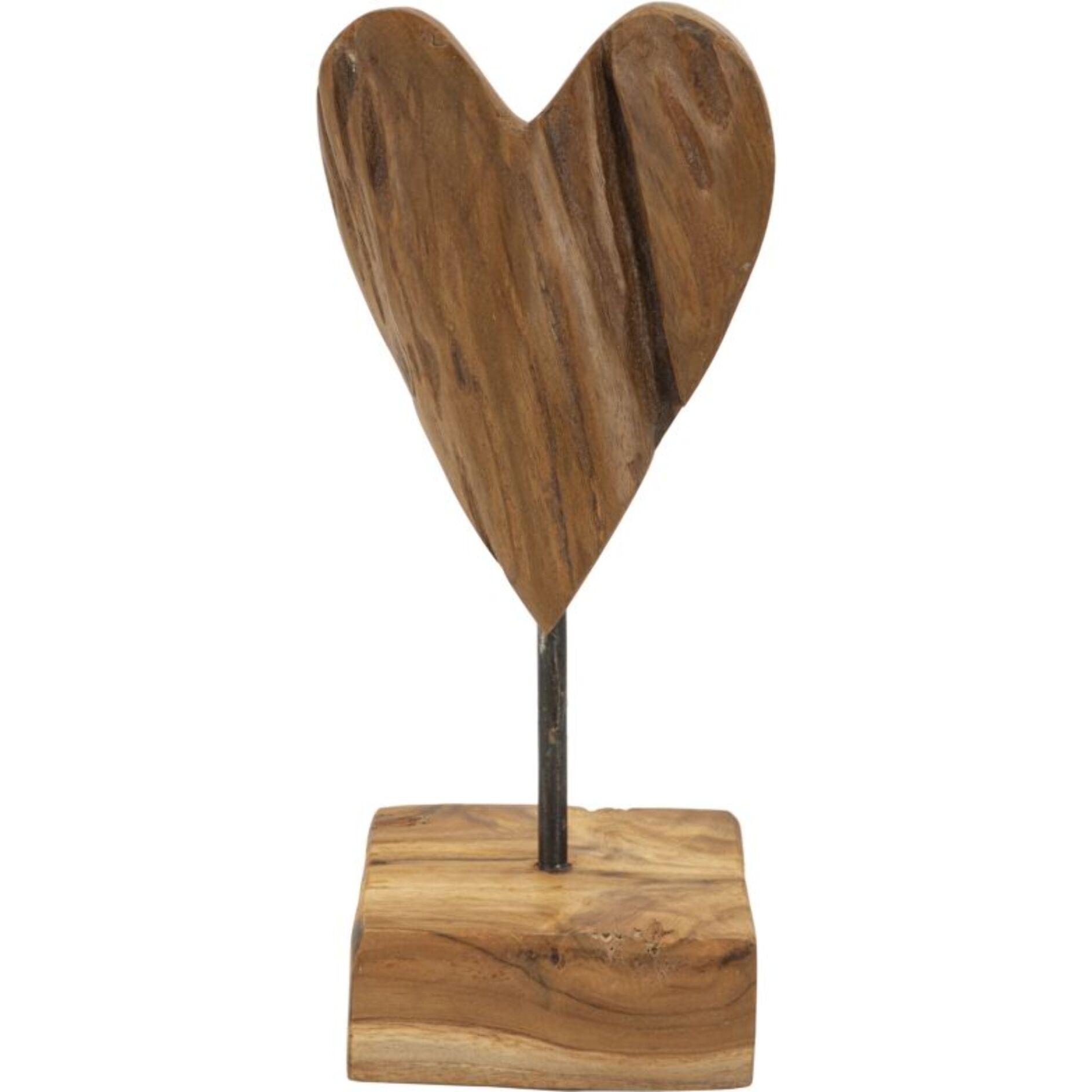 SCULTURA CUORE IN TEAK RIC. CM 10X10X25 (PEZZI UNICI - NON RIP. IN SERIE)
