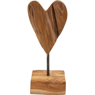 SCULTURA CUORE IN TEAK RIC. CM 10X10X25 (PEZZI UNICI - NON RIP. IN SERIE)