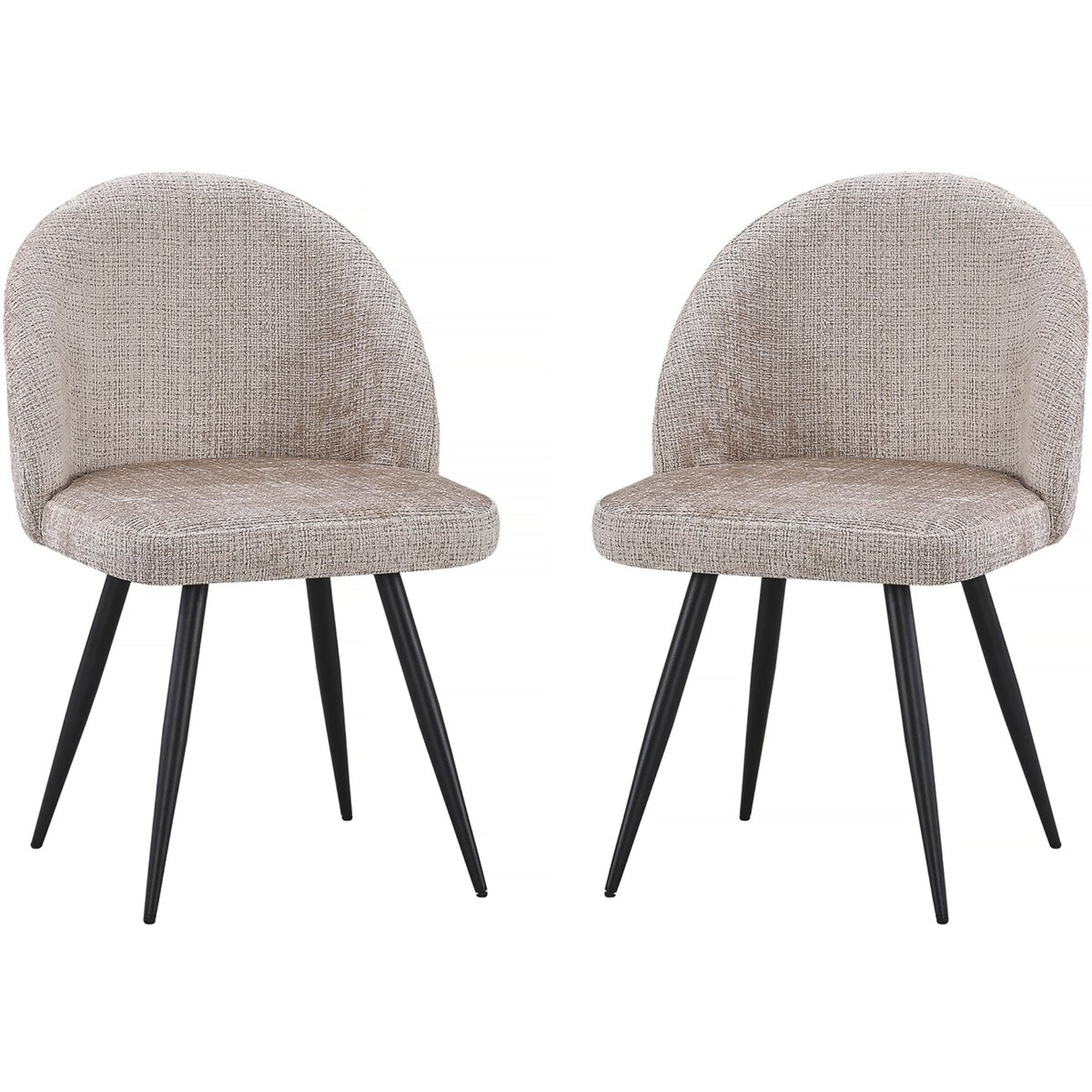 Lot de 2 chaises en tissu "Samuel" - 53 x 51 x 82 cm - Beige