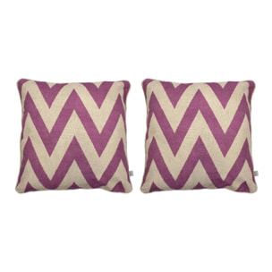 Lot de 2 housses de coussin MEENA CARRÉ - fuchsia