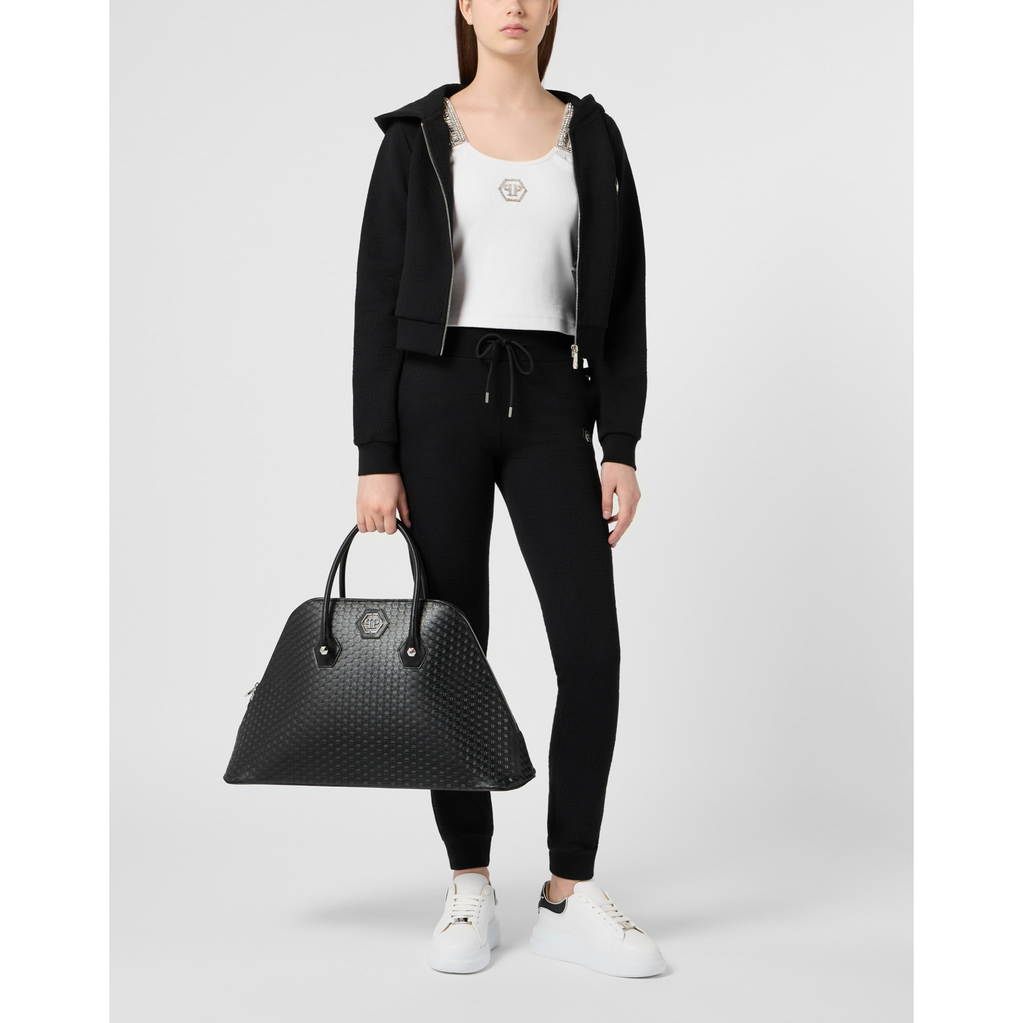 PHILIPP PLEIN Sudadera con cremallera y capucha MONOGRAM