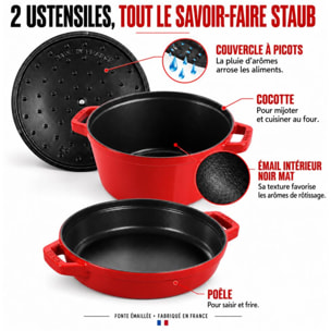 STAUB Set de cuisson empilable 2 pièces, Cerise